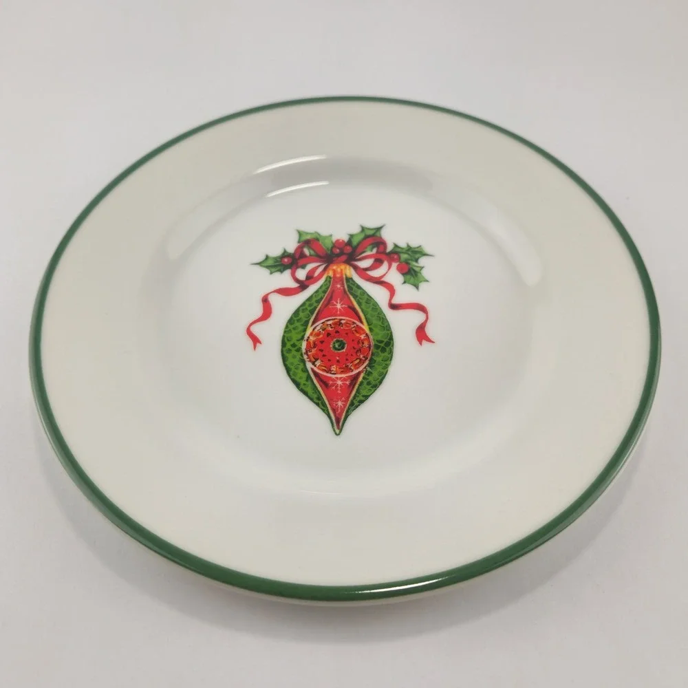 Christopher Radko Holiday Celebrations Salad Plates Set of 4 NIB Christmas